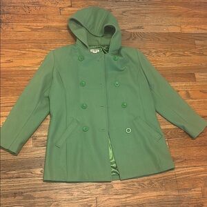 Duck Head Women’s Green Hooded Peacoat size large